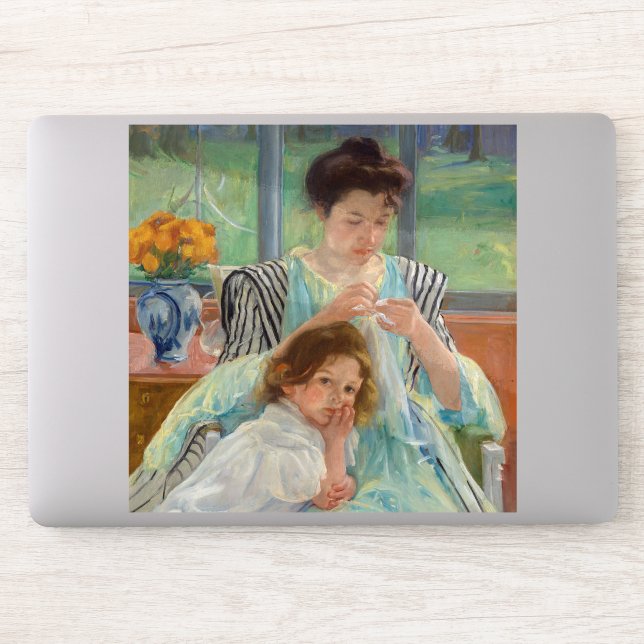 Pegatina Mary Cassatt - Madre joven masticando (Ordenador)