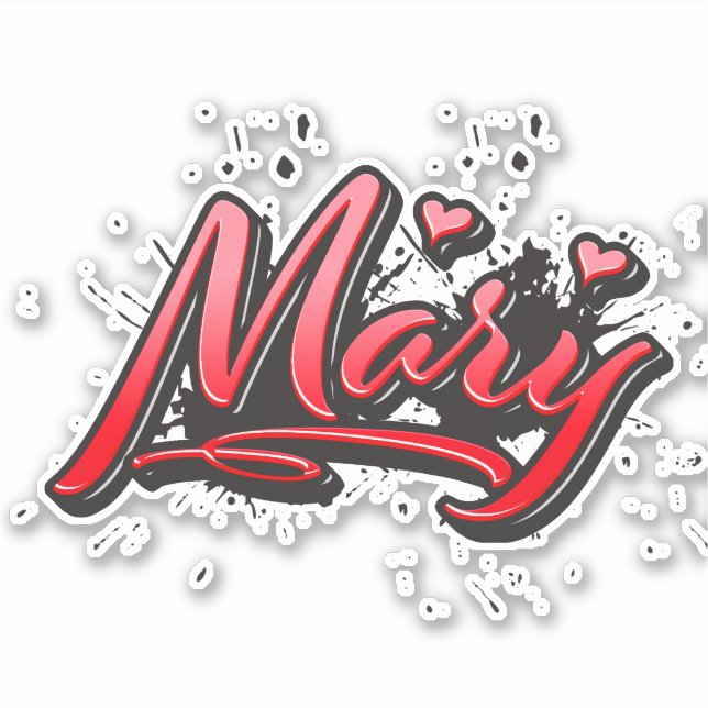 Pegatina Mary red Heart Graffiti Aufkleber Sticker (Anverso)
