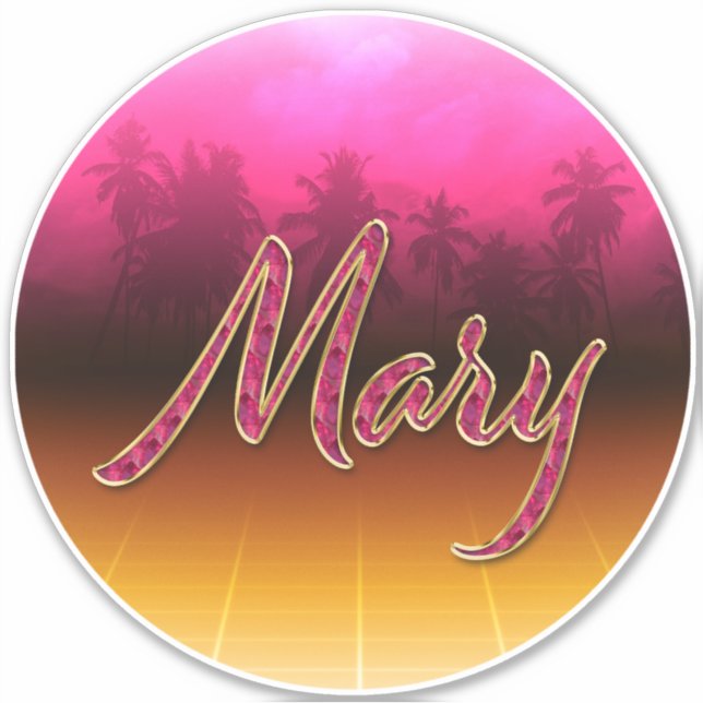 Pegatina Mary Vorname Name golden pink Aufkleber Sticker (Anverso)