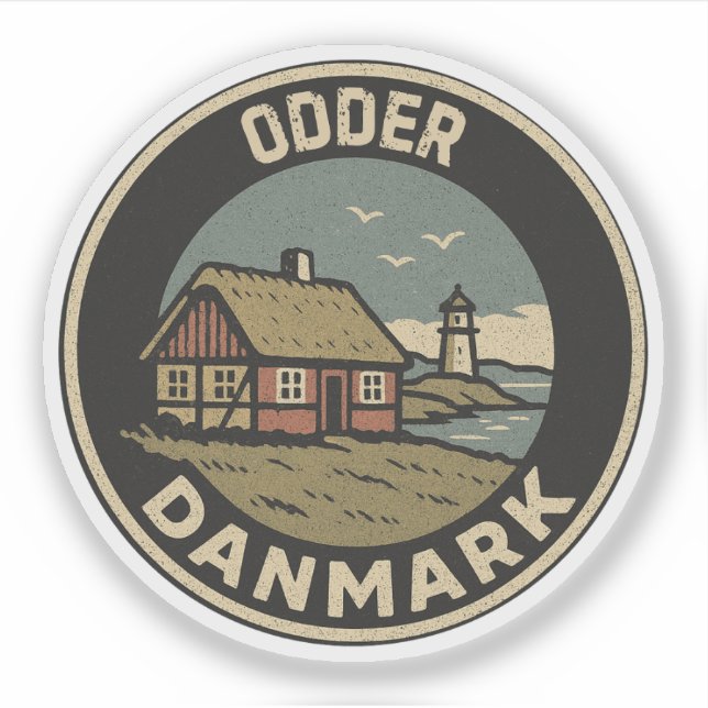 Pegatina Más extraño, Dinamarca Danmark  (Anverso)
