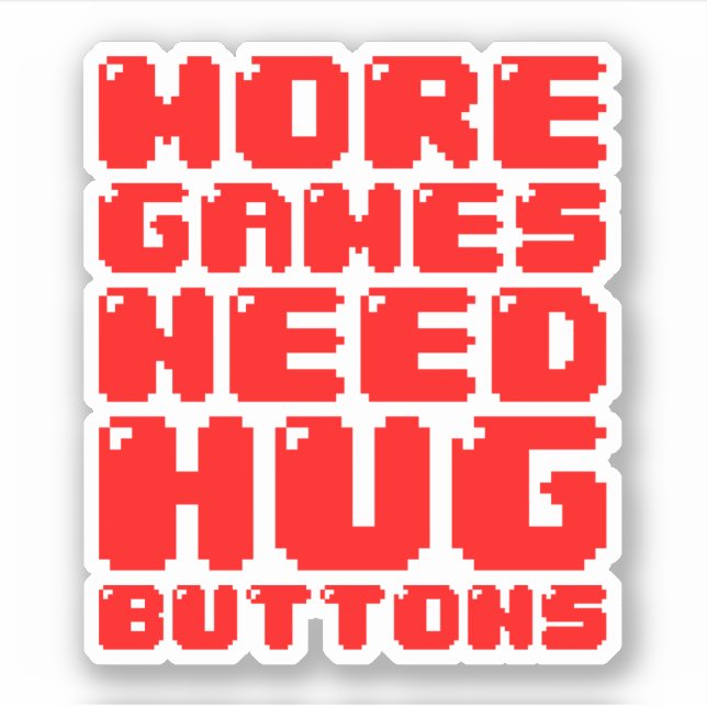 PEGATINA MÁS JUEGOS NECESITAN BOTONES HUG (Anverso)
