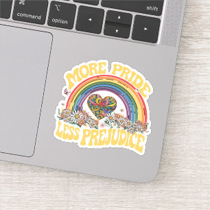 Pegatina Más Orgullo Menos Prejuicio Retro Arcoíris Orgullo