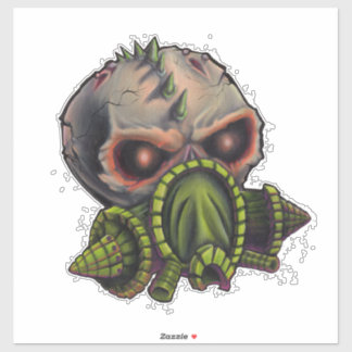 Pegatina Máscara de gas Calavera II