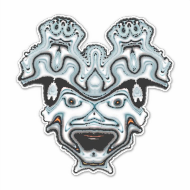 Pegatina Máscara de monstruo (Anverso)