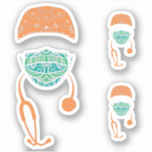 Pegatina mascara de paisley med