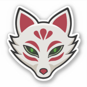 Pegatina Máscara de Zorro Kitsune