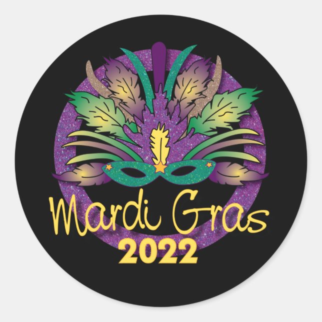 Pegatina Máscara Mardi Gras -2022 (Anverso)