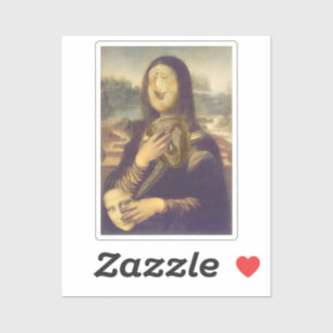 Pegatina Máscara Mona Lisa indecisa