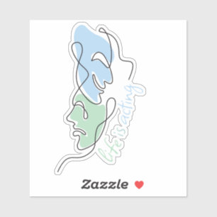 Pegatina Máscaras de Drama Personalizadas La vida es actuar