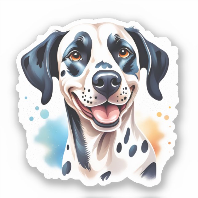 Pegatina Mascota de perro de Dalmacia feliz (Anverso)