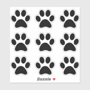 Pegatina Mascota lindo Black Paw Print Dog Cat