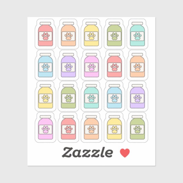 Pegatina Mascota Medicación Rx Recetación Planner (Hoja)