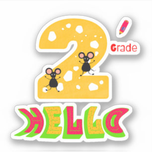 Pegatina Mascotas graciosas de segundo grado