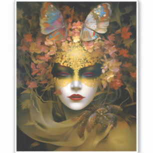 Pegatina Masked Lady Fantasy Art