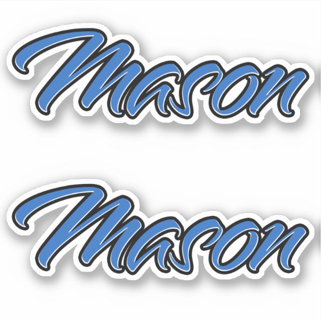 Pegatina Mason Name blue Aufkleber Sticker Stickerset (Anverso)