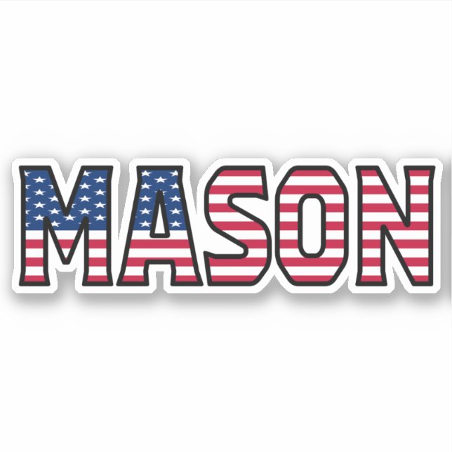 Pegatina Mason Name Vorname USA Sticker Stickerset (Anverso)