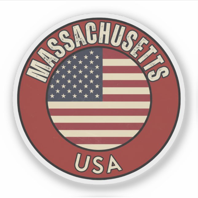 Pegatina Massachusetts Estados Unidos de América (Anverso)