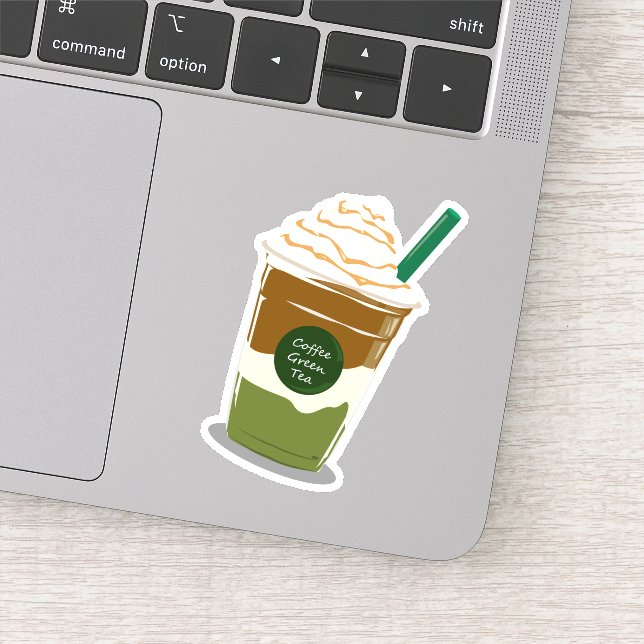 Pegatina Matcha boba green tea (Detalle)