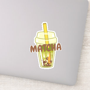 Pegatina Matcha boba green tea
