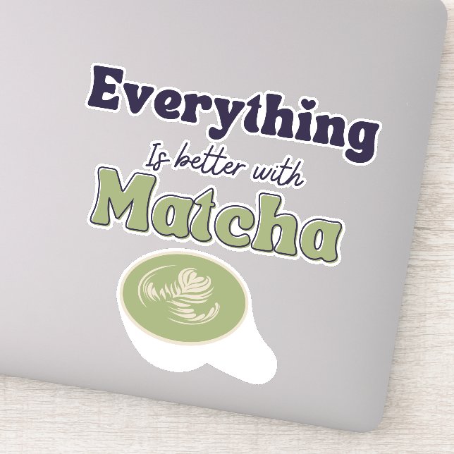 Pegatina Matcha boba té verde, matcha (Detalle)