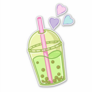 Pegatina Matcha boba té verde, matcha