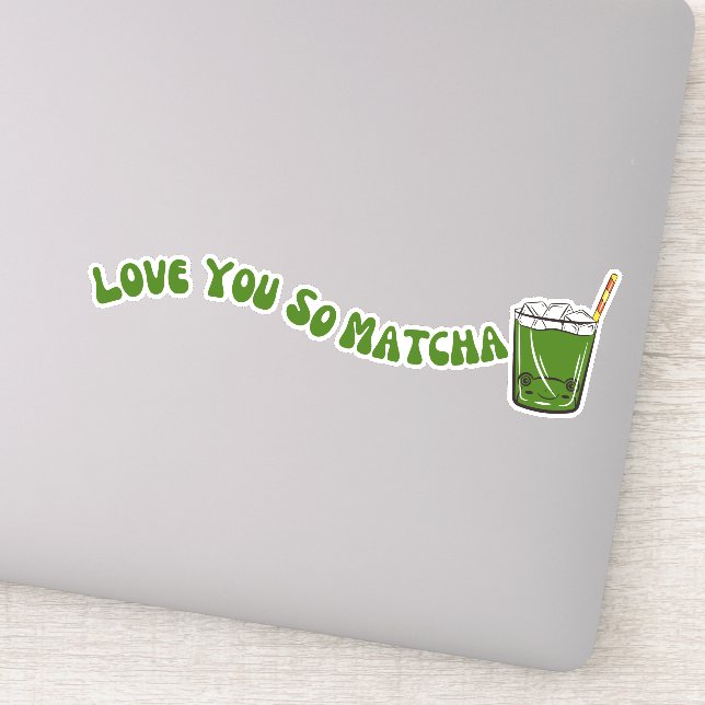 Pegatina Matcha boba té verde, matcha (Detalle)