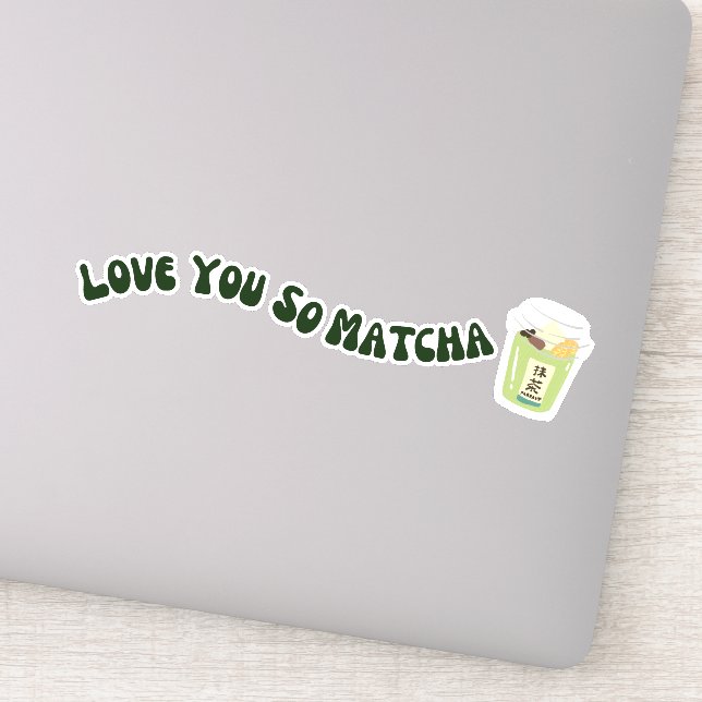 Pegatina Matcha boba té verde, matcha (Detalle)
