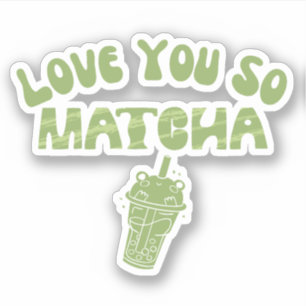 Pegatina Matcha boba té verde, matcha