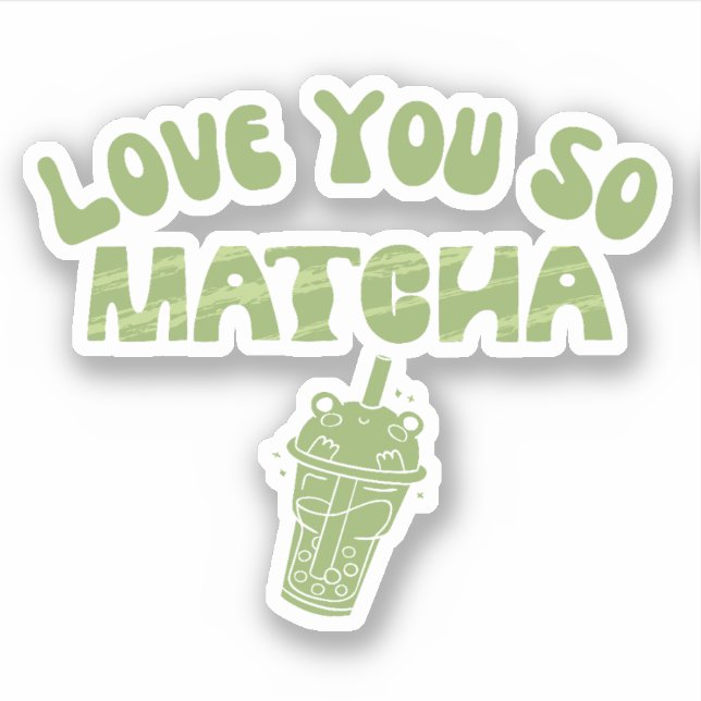 Pegatina Matcha boba té verde, matcha (Anverso)