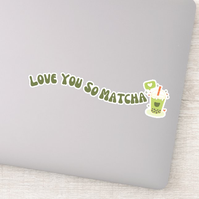 Pegatina Matcha boba té verde, matcha (Detalle)