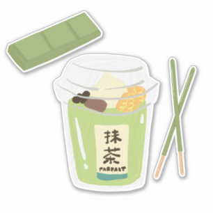 Pegatina Matcha boba té verde, matcha