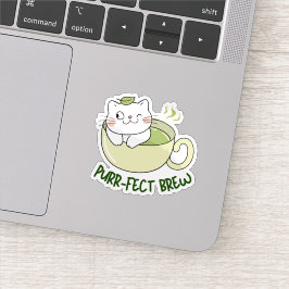Pegatina Matcha Purrfect Brew Cat