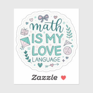 Pegatina Math Is My Love Language | Cute Pastel Nerdy Stick