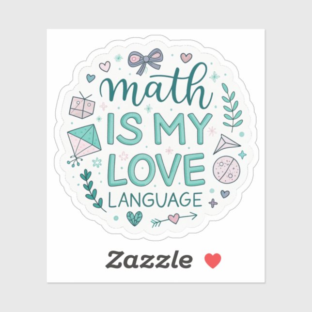Pegatina Math Is My Love Language | Cute Pastel Nerdy Stick (Hoja)