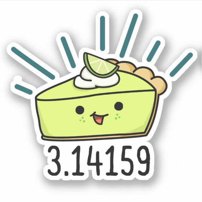 Pegatina Math Pi Número Gracioso Pie Pun (Anverso)