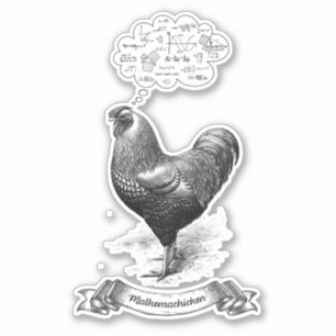 Pegatina Mathemachicken Funny Math Chicken Pun Chiste
