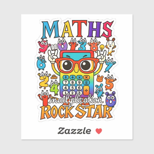 Pegatina Maths Rock Star Cute Math Sticker for Kids (Hoja)