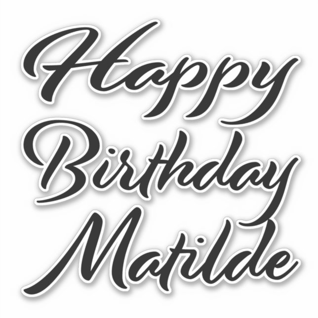 Pegatina Matilde Name Vorname black Sticker Geburtstag (Anverso)