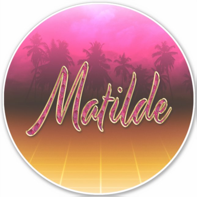 Pegatina Matilde Vorname Name golden pink Aufkleber Sticker (Anverso)