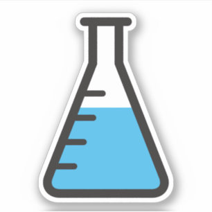 Pegatina Matraz Erlenmeyer con ciencia líquida
