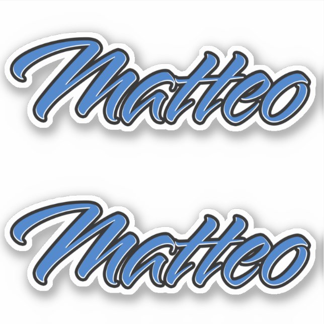 Pegatina Matteo Name blue Aufkleber Sticker Stickerset (Anverso)