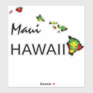 PEGATINA MAUI - ISLAS KANAKA MAOLI HAWAII BLK