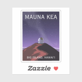 Pegatina Mauna Kea Observatory Starry Sky Retro Poster