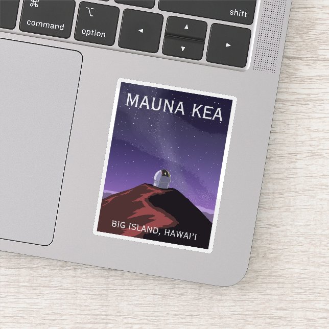 Pegatina Mauna Kea Observatory Starry Sky Retro Poster (Detalle)
