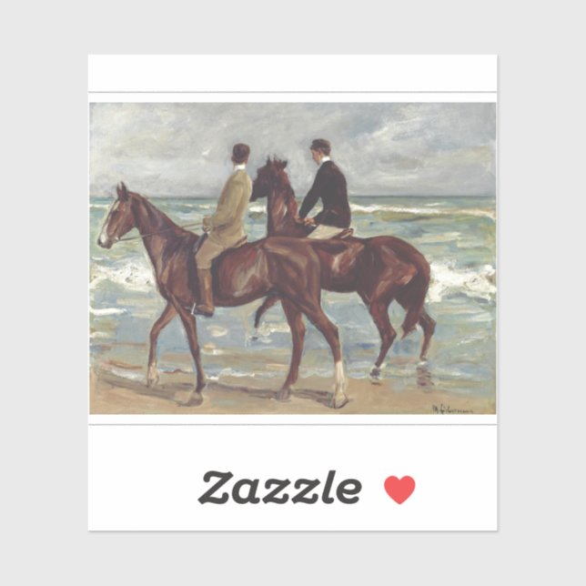 Pegatina Max Liebermann: Two Riders on the Beach Art (Hoja)