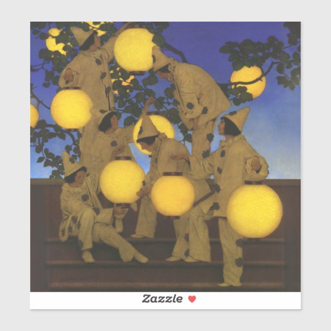 Pegatina Maxfield Parrish The Lantern Bearers 1908 Vintage (Hoja)