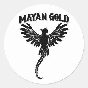 Pegatina maya del quetzal del oro