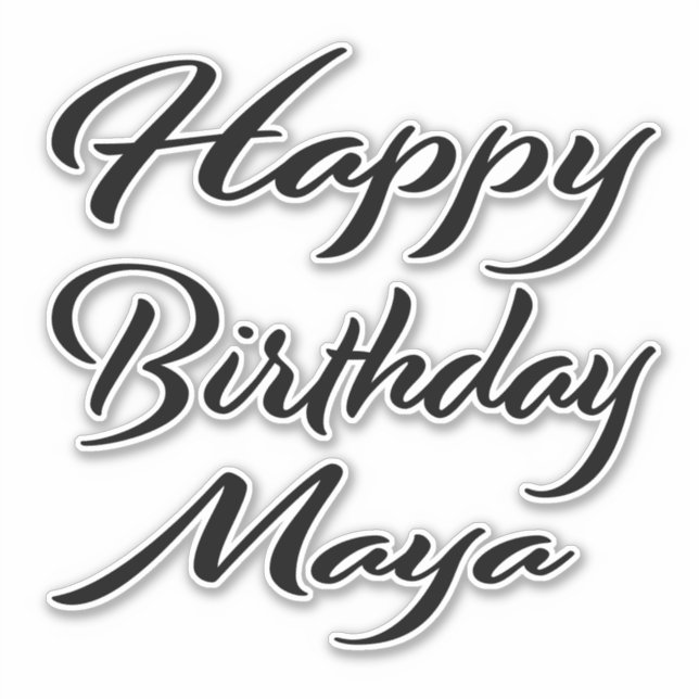Pegatina Maya Name Vorname black Sticker Geburtstag (Anverso)