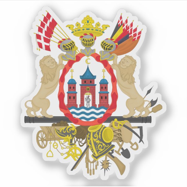 Pegatina Mayor escudo de armas de Copenhague (Anverso)