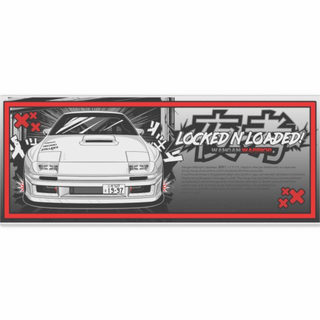 Pegatina Mazda RX-7 FC Wangan Midnight (Anverso)